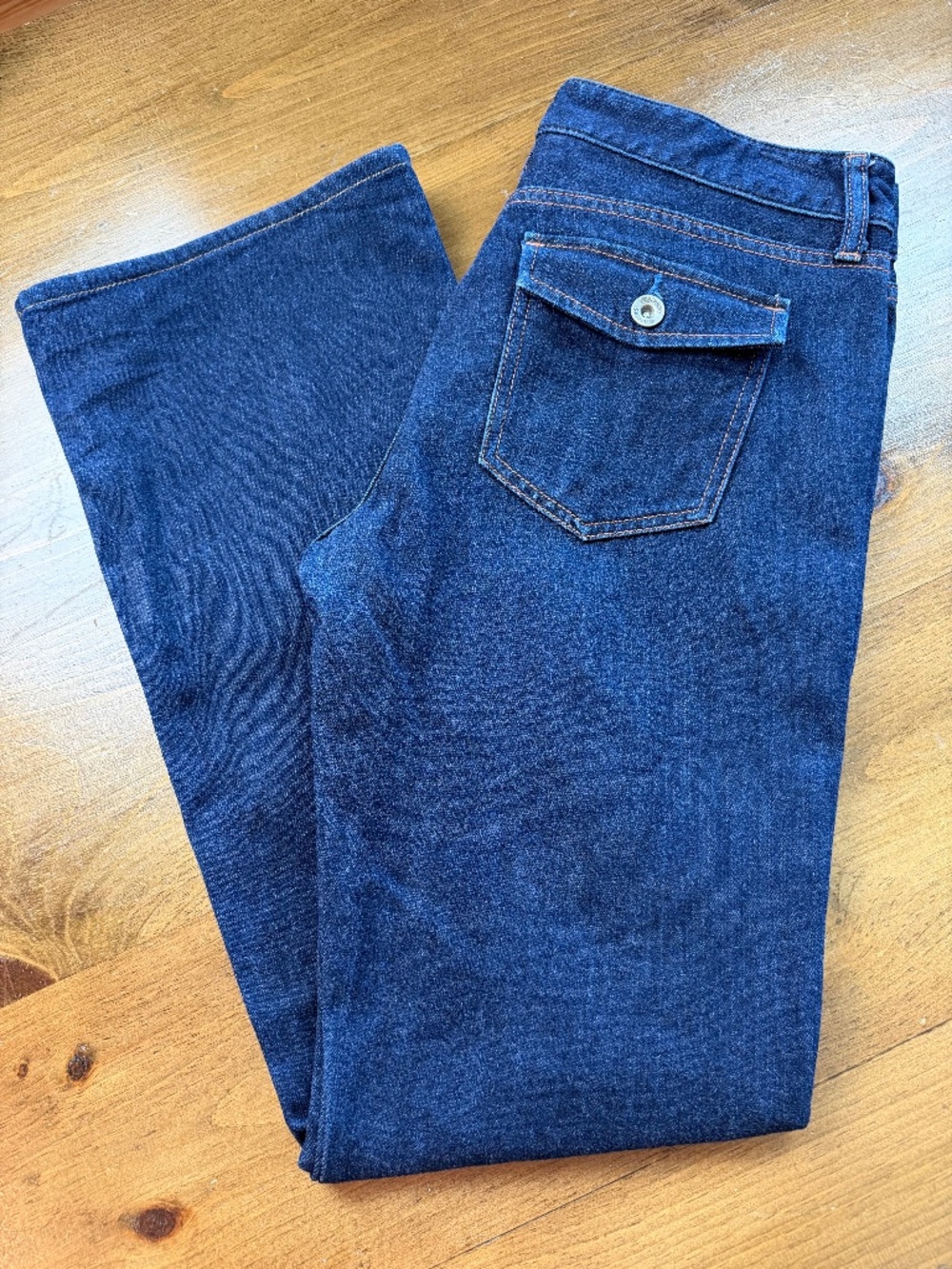 Banana Republic Dark Wash Bootcut Jeans Flap Patch Pocket w/buttons  28 (US 8)